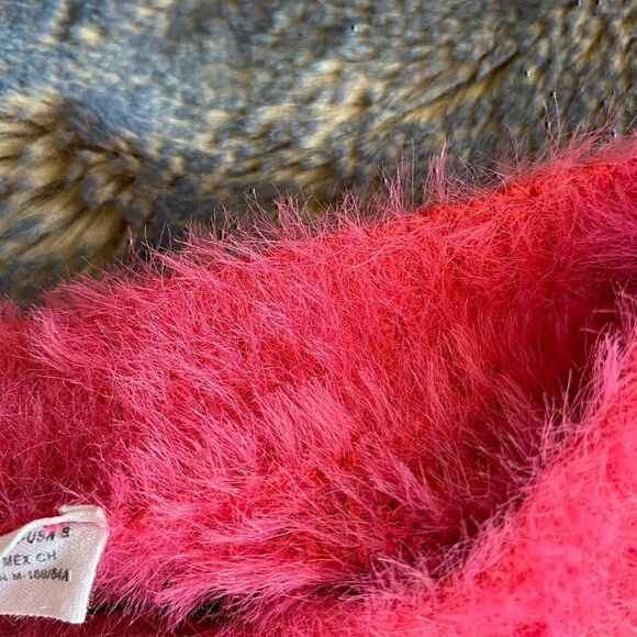 Mango Fuzzy Chunky  Ribbed Curvy Winter Crewneck Pullover Size S Very Good - Picture 12 of 12